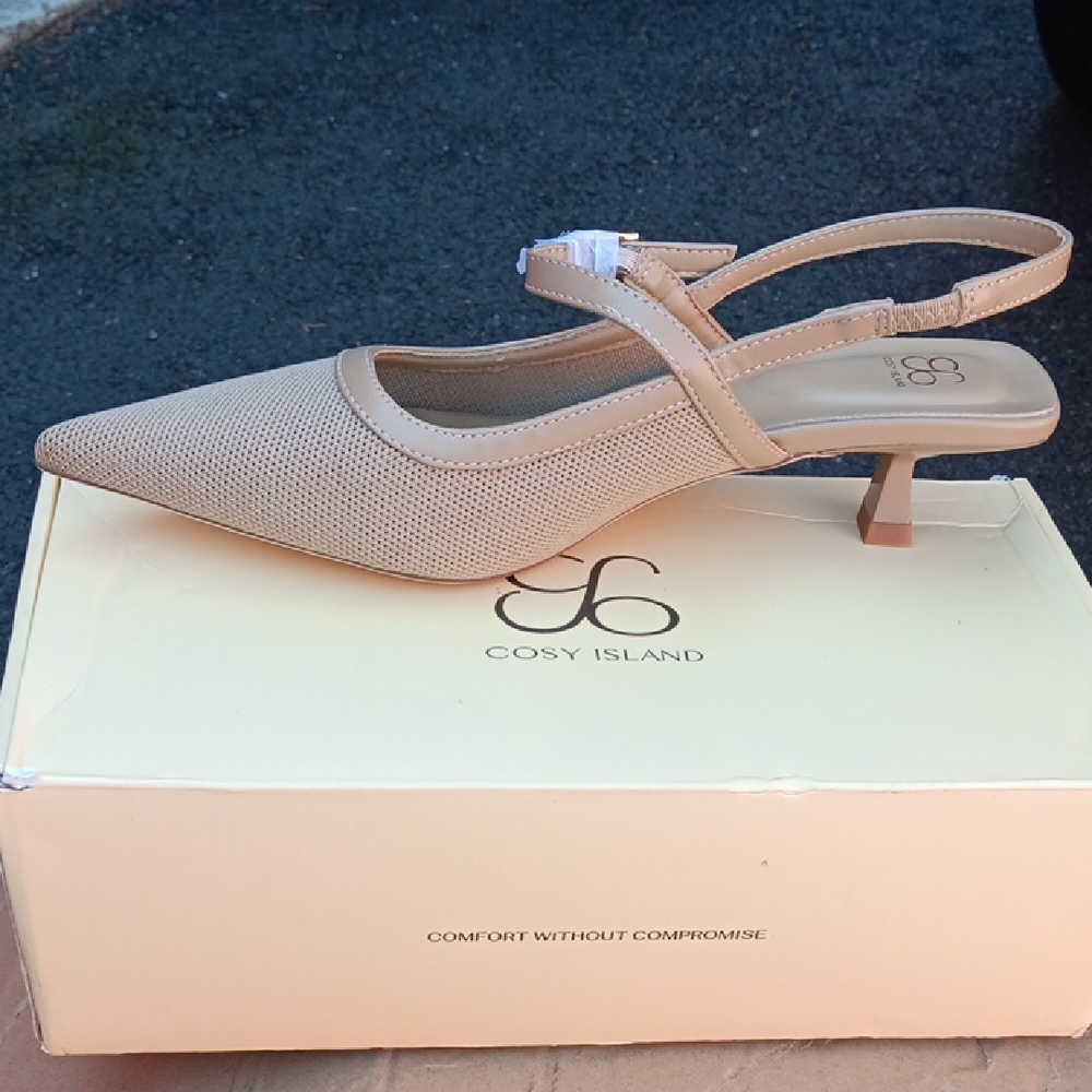 Women's Tan Slingback Heels